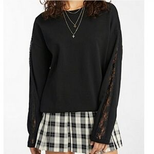 NEW Ardene lace sleeve tunic black